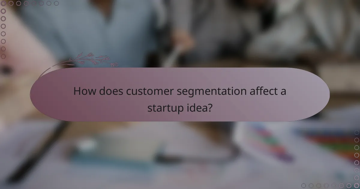 How does customer segmentation affect a startup idea?