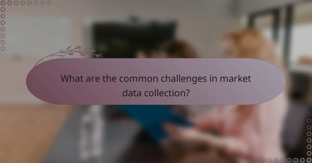 What are the common challenges in market data collection?